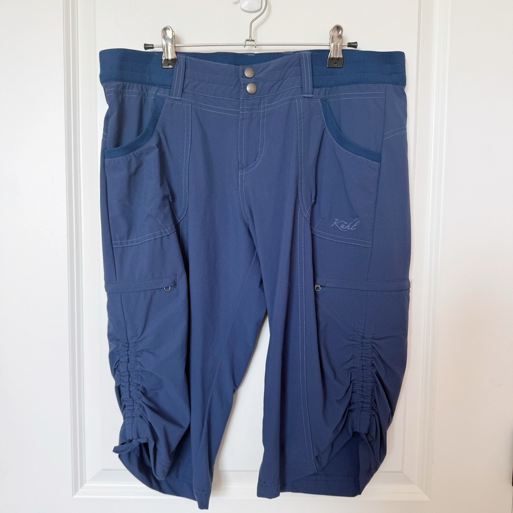 Kuhl Womens Navy Capri Hiking Shorts Size 10 Lightweight Breathable Outdoors